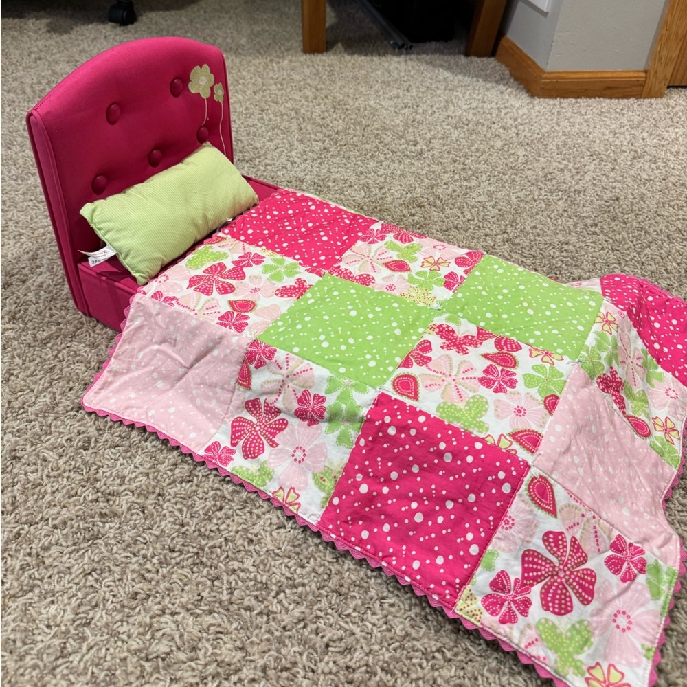 American Girl Doll Bed quilt and pillow